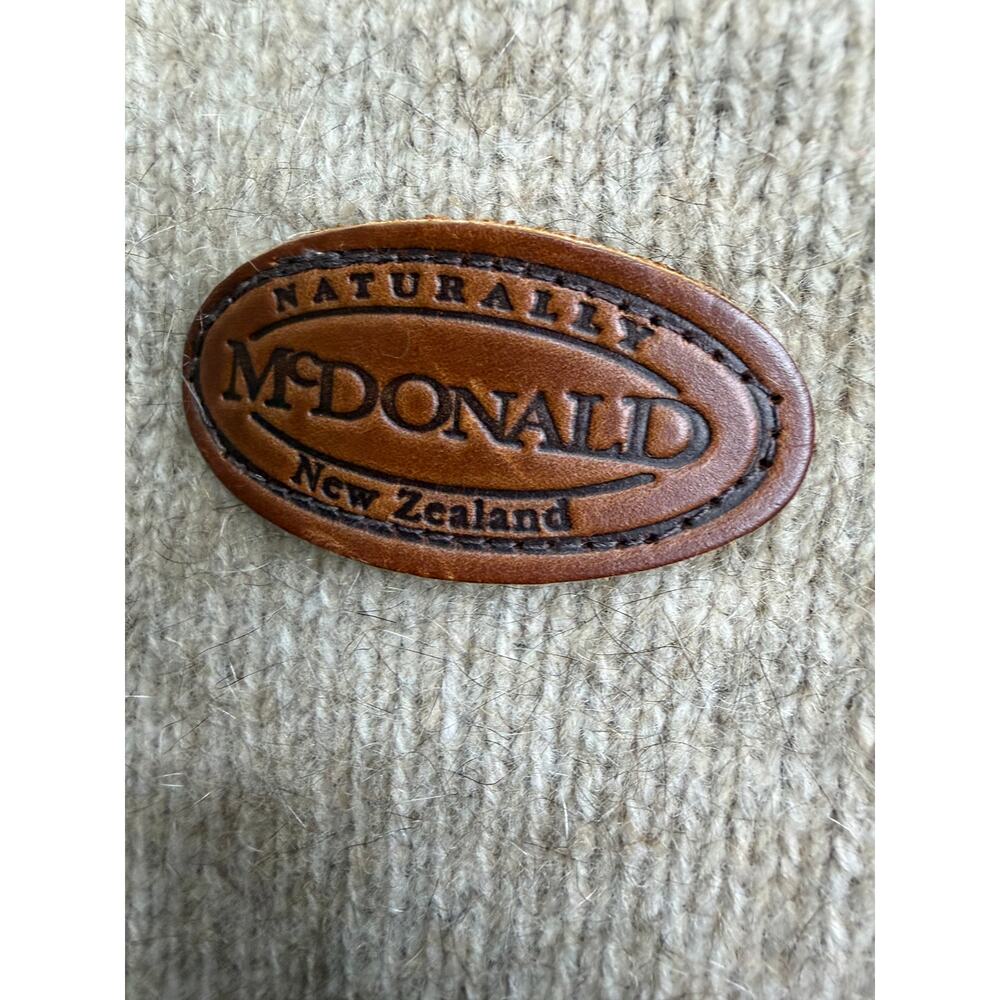 McDonald New Zealand Possum-Merino Blend quarter-zip sweater Size Large Tan - Picture 2 of 6